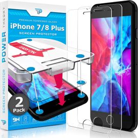 Cauc-Verre Trempé Iphone 7 Plus/Iphone 8 Plus - Protection Ecran [2 Pièces] Anti-Rayure, Film Sans Bulles D'air, Vitre Ultra Résistant Dureté 9h Avec Kit D¿Installation D¿Appli Facile