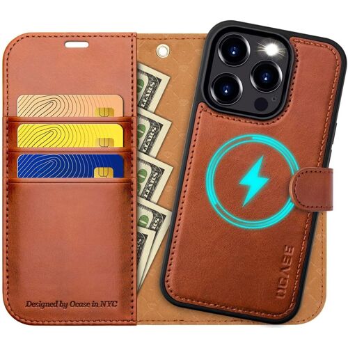 KALANKA-Coque iPhone 15 Pro Max Amovible 2 en 1 Etui Portefeuille iPhone 15 Pro Max [RFID Blocage] [Fentes pour Cartes] Antichoc TPU Housse Cuir Protection pour iPhone 15 Pro Max (6,7 Pouces) - Brun