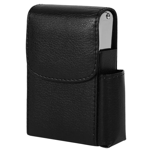Etui en Cuir boîte à Cigarettes à Briquet Cigarettes Titulaire Wallet Design pour Hommes et Femmes Unisexe Housse avec Emplacement pour Briquet 2 Couleurs