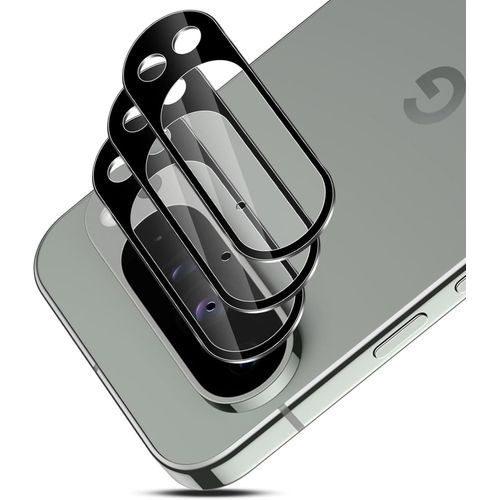 Caméra Arrière Protecteur Pour Google Pixel 9 Pro 5g, Dureté 9h Protection Objectif Caméra [3 Pièces], [Anti Rayures] Ultra Résistant Film Verre Trempé-Noir