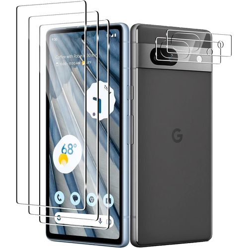 Cauc-[3+2 Pièces Verre Trempé Pour Google Pixel 7a Avec Caméra Arrière Protecteur,Anti-Rayures,9h Dureté,Sans Bulles,Hd Protection Décran Pour Google Pixel 7a