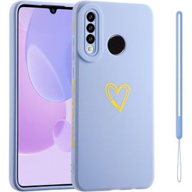 KALANKA-ESONG Coque pour Huawei P30 lite/Honor 20S/Huawei nova 4e,Ultra fine Antichoc housse Silicone Souple TPU Etui avec Motif Coeur d'amour Doré Mignon/Protection Camera,Belle case pour Femme/fill