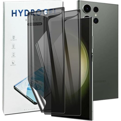 Protection Écran Anti-Espion Pour Samsung Galaxy S24 Ultra 5g, [2 Pièces] Privacy Flexible Hd Hydrogel Film Protecteur, [Anti-Rayures] Protecteur D'écran, Compatible Id D'empreinte Digitale