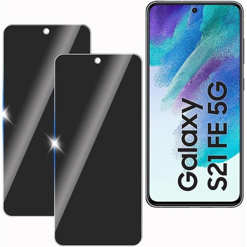 Lot De 2 Verres Trempés Protection Vie Privée Pour Samsung Galaxy S21 Fe ¿ Anti-Espion 9h, Anti-Rayures, Anti-Bulles, Oléophobe/Hydrophobe, Haute Sensibilité