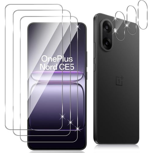 JGD-3 Pièces Verre Trempé pour Oneplus Nord CE5, 3 Pièces Caméra Arrière Protecteur,9H Dureté/Anti-Rayures/Sans Bulles/Ultra Résistant,Protection écran