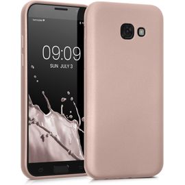 SJZG-Housse Compatible Avec Samsung Galaxy A5 (2017) Coque - Housse De Téléphone Protection Souple En Tpu - Or Rose Métallique