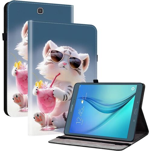 KAL-Coque Pour Samsung Galaxy Tab A 9.7"" Sm-T550 T555 Etui Tablette Housse Pu Cuir Flip Support Protection Motif Peint Etui Pour Samsung Galaxy Tab A 9.7"" Coque,Dessin Animé Petit Tigre
