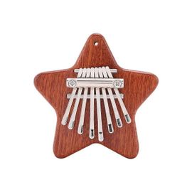 Mini Kalimba 8 Touches, Piano A Pouce Exquis, Pour Debutants Et Melomanes, Joli Pendentif Chat Couleur Bois