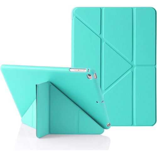 Origami Étui pour iPad 9,7"" 6ème 2018 et 5ème 2017, et Compatible avec iPad 9,7"" Air 2013 et Air 2ème 2014, Plusieurs Angles de Vue, Coque en Silicone Lisse, Veille/Réveil Automatique (Bleu Ciel)