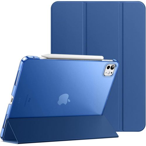 LORANKA-Coque pour iPad Pro 11 Pouces M5/M4 2025/2024 (6e/5e Génération), Étui Housse Arrière Rigide à Support Fine Intelligente avec Veille/Réveil Automatique (Marine)