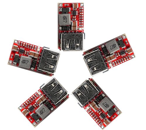 KALANKA-Lot de 5 modules de charge USB DC-DC 6-20 V 12 V/20 V vers 5 V 3 A pour charger smartphones, tablettes et autres appareils électroniques alimentés par USB Compatible avec Ar Duino