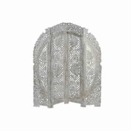 paravent style indien naturel, blanc bois - Couleur:BLANC