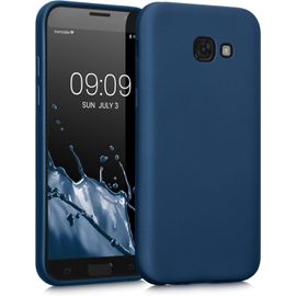 SJZG-Housse Compatible Avec Samsung Galaxy A5 (2017) Coque - Housse De Téléphone Protection Souple En Tpu - Bleu Métallique