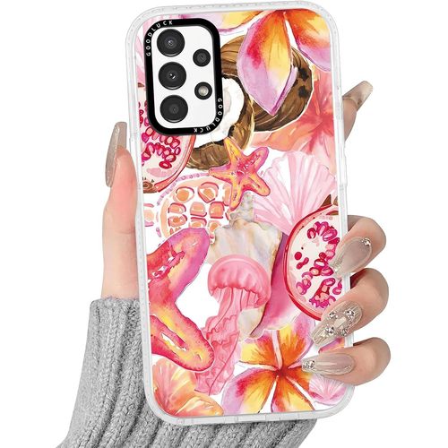 Sjzg-Transparente Coque Pour Samsung Galaxy A13 4g Hibiscus Fleur, Aesthetic Fruit Rosa Été Motif Étui Mignon Design Housse De Téléphone Pour Filles, Silicone Cover Case Pour Samsung A13 6,6
