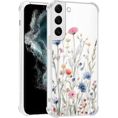 Transparente Coque Pour Samsung Galaxy S22 5g, Fleur Plantes Aesthetic Motif Étui Mignon Design Housse Pour Filles, Silicone Cover Antichoc Anti-Rayures Case Pour Samsung S22 5g 6[Hou996733]