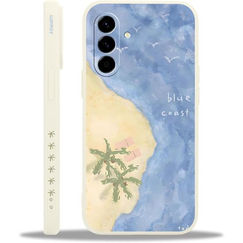 Coque Pour Samsung Galaxy A56, Aesthetic Plage De Sable Beach Été Mignon Motif Cocotier Design Étui Pour Femmes Fille, Souple Silicone Antichoc Housse Cover Case Pour Samsung A56 6,7"", Summer