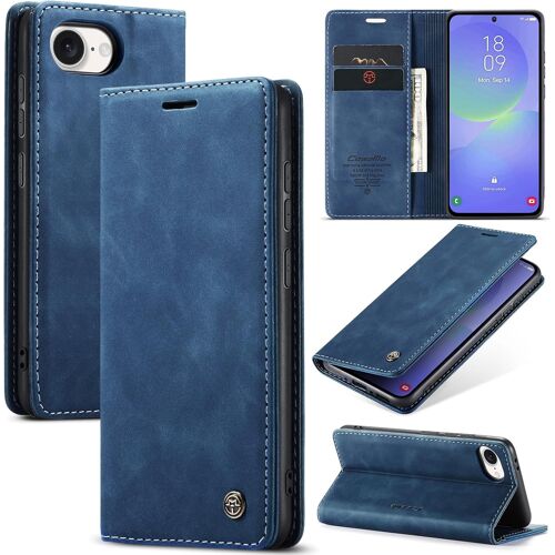 TZF-Coque pour iPhone 16e Portefeuille Étui, Housse Flip en Cuir PU Protection Pochette Wallet Case, [Magnétique] [Kickstand] [RFID] iPhone 16e Porte Carte Cover, Bleu