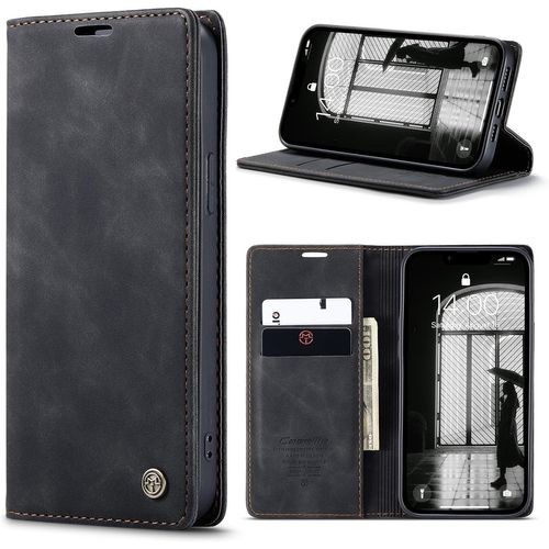 TZF-Coque pour iPhone 16e Portefeuille Étui, Housse Flip en Cuir PU Protection Pochette Wallet Case, [Magnétique] [Kickstand] [RFID] iPhone 16e Porte Carte Cover, Noir