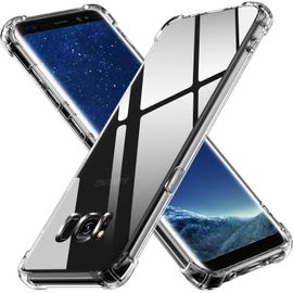 Sjzg-Coque Pour Samsung Galaxy S8, Ultra Transparent Étui De Protection En Silicone Antichoc Avec Coins Renforcés, Clair Mince Souple Tpu Bumper Housse