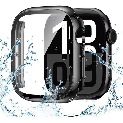 Coque Étanche Apple Watch Series 10 42mm - Bumper Rigide Pc + Verre Trempé, Protection Intégrale Écran Et Boutons (Noir)