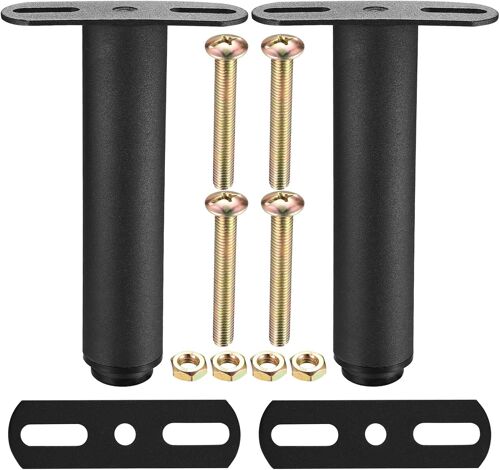 JEXNOVASHOP-2pcs Pieds de Lit Ajustables 18-33cm, Pieds de Meuble Rétractables, Pieds de Table, Pieds T-Forme en Métal, Support pour Sommier, Pieds Réglables en Hauteur pour Sofa, Lit, Armoire, Cabin