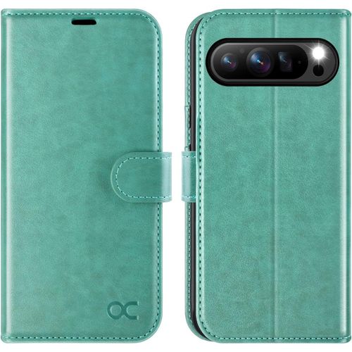 Teppa-Coque Google Pixel 9 Pro Xl, Antichoc Tpu Housse Cuir Pu Portefeuille Etui [Rfid Blocage] [Fentes Pour Cartes] [Béquille] Coque Pour Pixel 9 Pro Xl (6,8 Pouces) - Vert