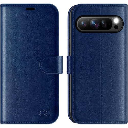 Teppa-Coque Google Pixel 9/9 Pro, Antichoc Tpu Housse Pixel 9 Pro Cuir Pu Portefeuille Etui [Rfid Blocage] [Fentes Pour Cartes] [Béquille] Coque Pour Pixel 9 / Pixel 9 Pro (6,3 Pouces) - Bleu