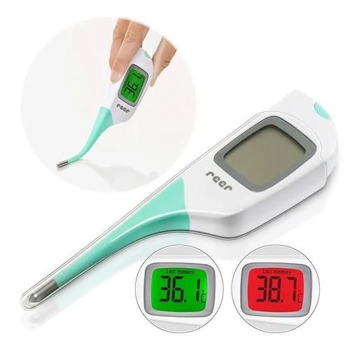 Reer Colourtemp Thermomètre Numérique Pour Bébé Avec Grand Écran Et Marchandise De Fiber Multicolore - 98030