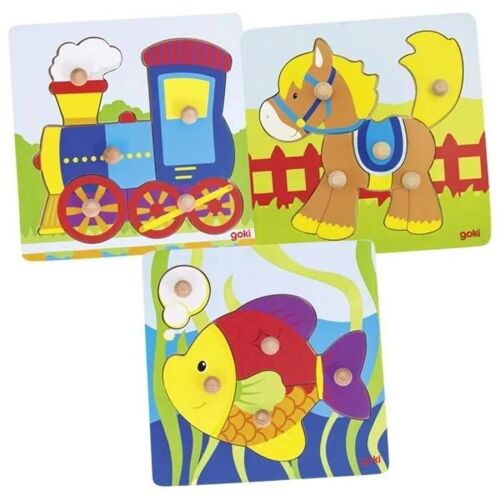 Puzzle à encastrements - GOKI - Goki - 4 pièces - Éducatif - Dès 2 ans - Multicolore