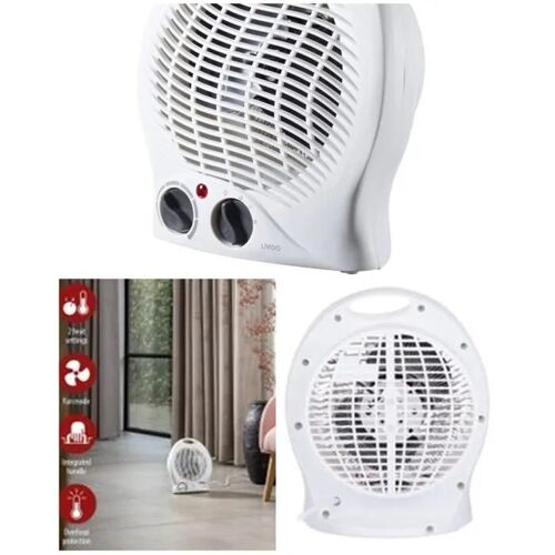 Chauffage soufflant - LIVOO - 2000W - 2 Modes de Chauffage - Thermostat Ajustable - Sécurité de Basculement