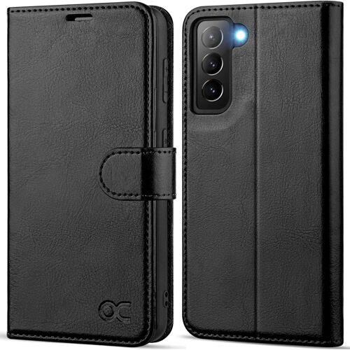 TZF-Coque Samsung Galaxy S21, Antichoc TPU Housse Samsung S21 Cuir PU Portefeuille Etui [RFID Blocage] [Fentes pour Cartes] [Fermoir Magnétique] Coque pour Galaxy S21 (6.2 Pouces) - Noir
