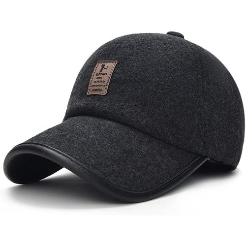Sept-Homme Casquette De Baseball En Laine Chaud Chapeau D'hiver À Oreillettes Anti-Froid Coupe-Vent Casquette De Ski Chasse Cyclisme Camping Randonnée Réglable Pour Papa Grand-Père Personnes Âgées