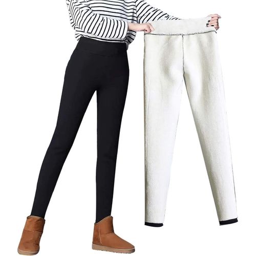 Jfkjg-Leggings Femme Pantalons Chauds Hiver Leggings Doublés De Molleton Femme Polaire Pantalon De Sport Slim Pantalons De Décontractés Polaire Leggings Taille Haute Elastiques Grande Taille