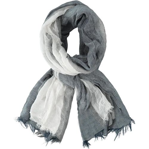 Jfkjg-Hommes Mode Foulard Echarpe De Plissée Rayée Confortable Coton Lin Hiver Étoles Châle
