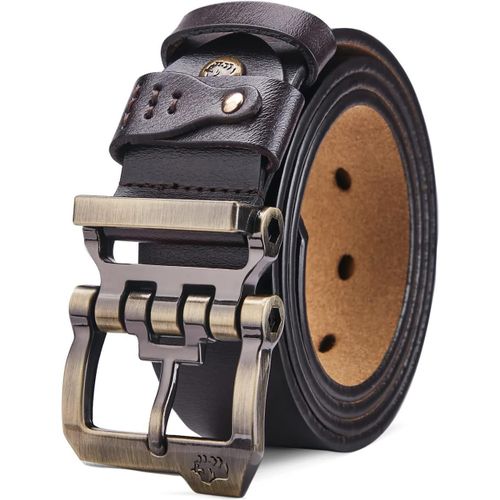 Cauc-Hommes Ceinture En Cuir Ceinture En Alliage Décontractée Ceintures Ceinture En Jean38 Mm De Large, Avec Boîte Cadeau