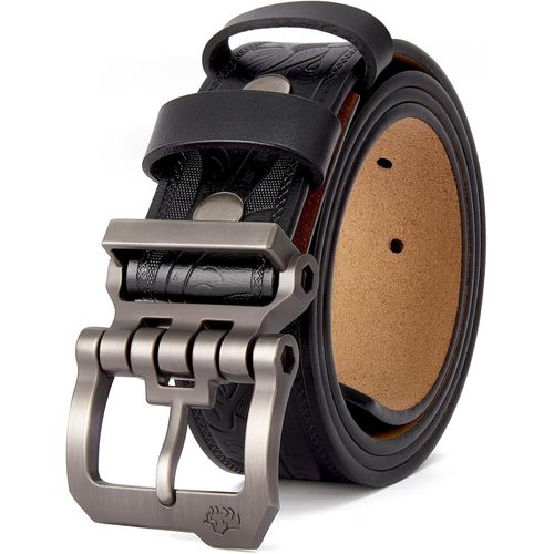 Cauc-Hommes Ceinture En Cuir Ceinture En Alliage Décontractée Ceintures Ceinture En Jean38 Mm De Large, Avec Boîte Cadeau