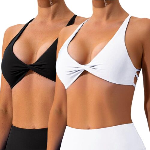 Ulteronixshop-Brassière Sport Femme Dos Croisé Push Up Bra Avec Coussinets Amovibles Elastique Rembourré Soutien Gorge Sans Armature Bustier Dos Nu Pour Pilates Yoga Fitness