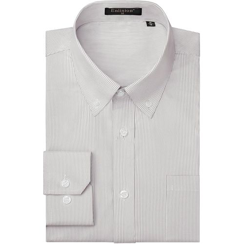 Jfkjg-Chemise Homme Manches Longues Rayure Chemises Ajustée Boutonnée Chemises Habillées Business Homme