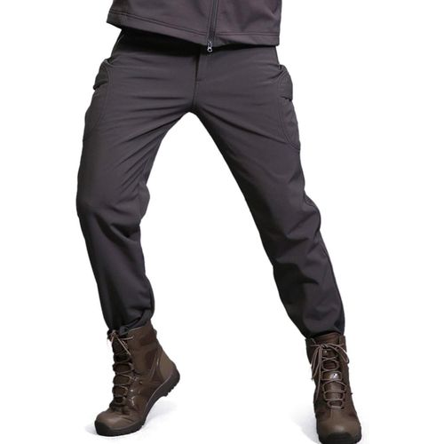Jfkjg-Homme Polaire Softshell Doublé Imperméable Pantalon Randonnée Ski Hiver Chaud Pantalons De Plein Air