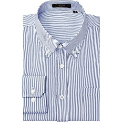 Jfkjg-Chemise Homme Manches Longues Rayure Chemises Ajustée Boutonnée Chemises Habillées Business Homme