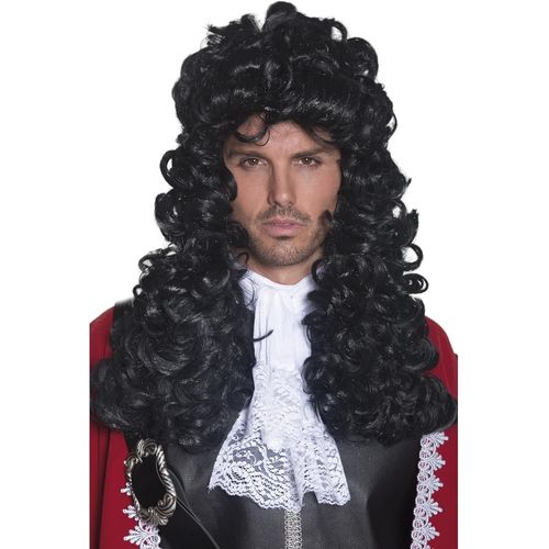 Jfkjg-Perruque Capitaine Pirate, Noire, Cheveux Longs Et Bouclés