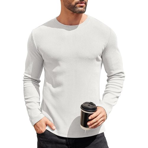 Jfkjg-Pull À Col Rond Pour Homme - Coupe Ajustée - Léger - Manches Longues - Décontracté - Pull En Tricot