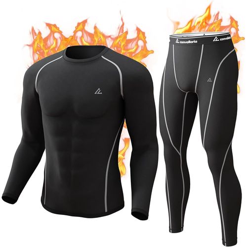 Jfkjg-Sous-Vêtements Thermiques Pour Hommes, Sous-Vêtements Fonctionnels Thermoactifs Respirants, Sous-Vêtements De Ski En Polaire Intérieure, Ensemble De Sous-Vêtements Thermiques Doux
