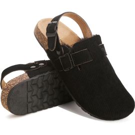 Jfkjg-Chaussons Sabots Femme Homme, Antidérapant Hiver Chaudes Peluche Pantoufle De Maison D'intérieur Extérieur Automne Mules Confort Chaussures