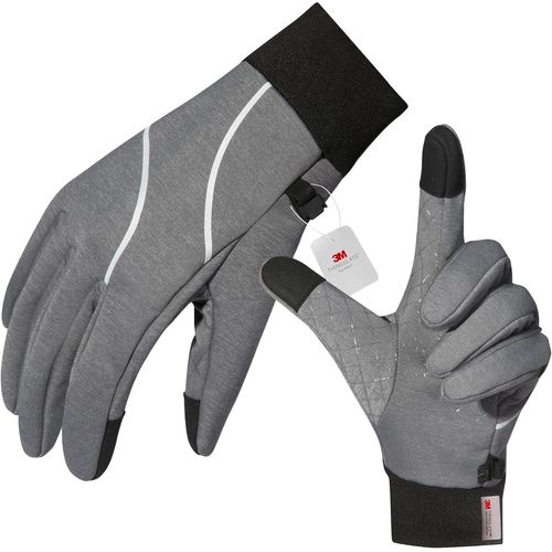 Qxer-Gants Hiver Homme Femme, Gants Chauffants Vélo Antidérapant, Gants Thermique Tactiles 3m Thinsulate, Sous Gants Chauds Moto Résistants À L'eau Pour Le Cyclisme, La Randonnée Et La Course
