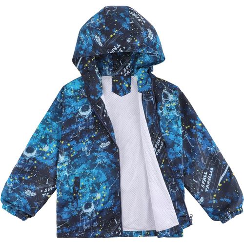 Jfkjg-Veste Imperméable Enfant Garçon Veste Coupe Vent À Capuche Blouson De Pluie Léger Doublé De Maille Pour Enfants 3 12 Ans