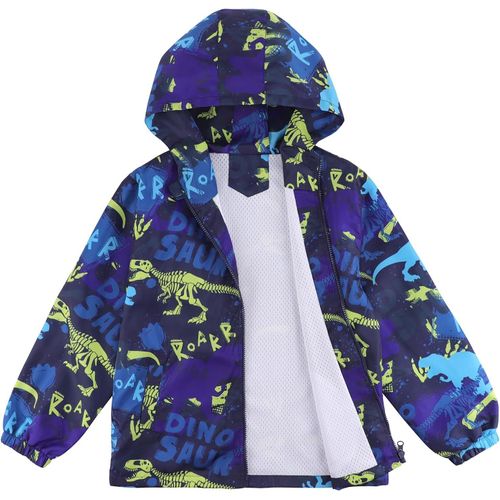 Jfkjg-Veste Imperméable Enfant Garçon Veste Coupe Vent À Capuche Blouson De Pluie Léger Doublé De Maille Pour Enfants 3 12 Ans
