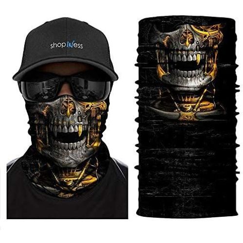 Jfkjg-Cache-Cou Foulard Multifonctions Unisexe Pour Fêtes Halloween Carnaval Sport Et Activités De Plein Air Tête De Mort Crâne