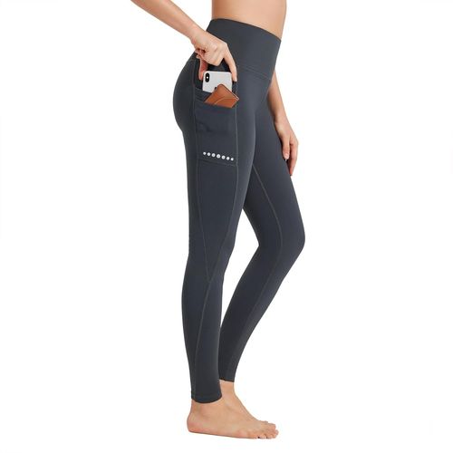 Jfkjg-Femmes Sport Leggings Hiver Taille Haute Fourrure Doublée Imperméable Opaque Contrôle Ventre Slim Fit Pantalon De Yoga Pantalon De Sport Sweat Pantalon De Fitness Avec Poches