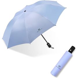 Jfkjg-Parapluie Automatique De Voyage Coupe-Vent Pour La Pluie, Parapluie Pliable Compact À Ouverture Automatique, Protection Solaire Avec Revêtement Noir Pour Homme Et Femme